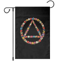AA Sober Retro Flower Symbol Serenity Recovery Garden Flag