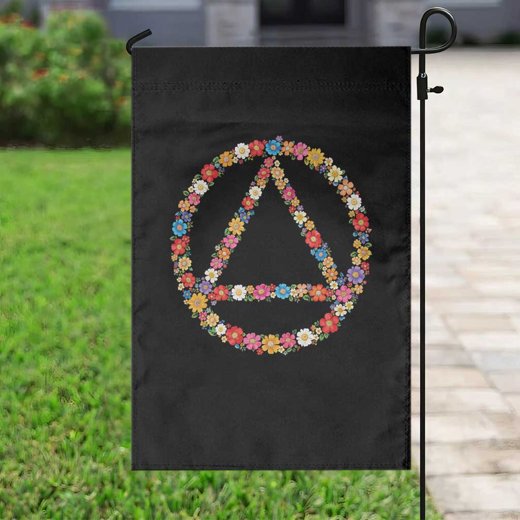 AA Sober Retro Flower Symbol Serenity Recovery Garden Flag