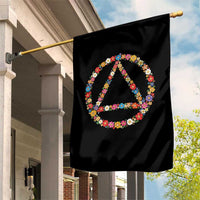 AA Sober Retro Flower Symbol Serenity Recovery Garden Flag