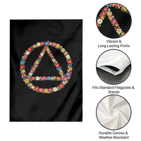 AA Sober Retro Flower Symbol Serenity Recovery Garden Flag