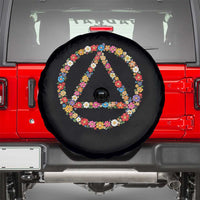 AA Sober Retro Flower Symbol Serenity Recovery Spare Tire Cover