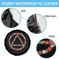 AA Sober Retro Flower Symbol Serenity Recovery Spare Tire Cover