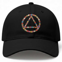 AA Sober Retro Flower Symbol Serenity Recovery Baseball Cap