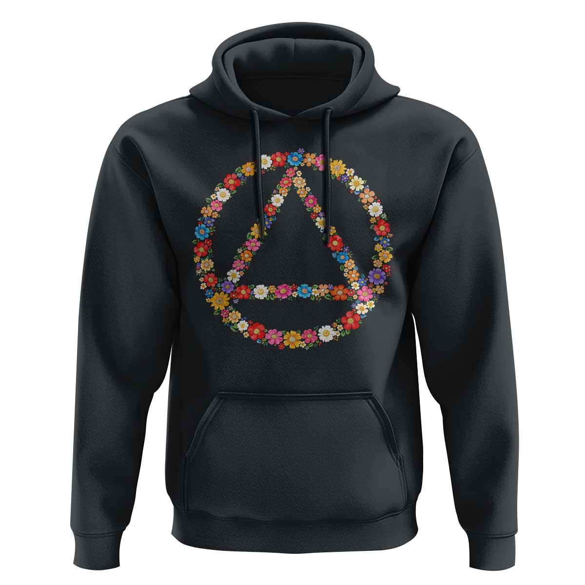 AA Sober Retro Flower Symbol Serenity Recovery Hoodie