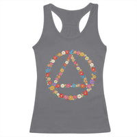 AA Sober Retro Flower Symbol Serenity Recovery Racerback Tank Top
