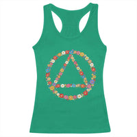 AA Sober Retro Flower Symbol Serenity Recovery Racerback Tank Top