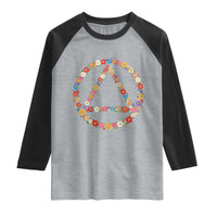 AA Sober Retro Flower Symbol Serenity Recovery Raglan Shirt