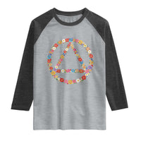 AA Sober Retro Flower Symbol Serenity Recovery Raglan Shirt