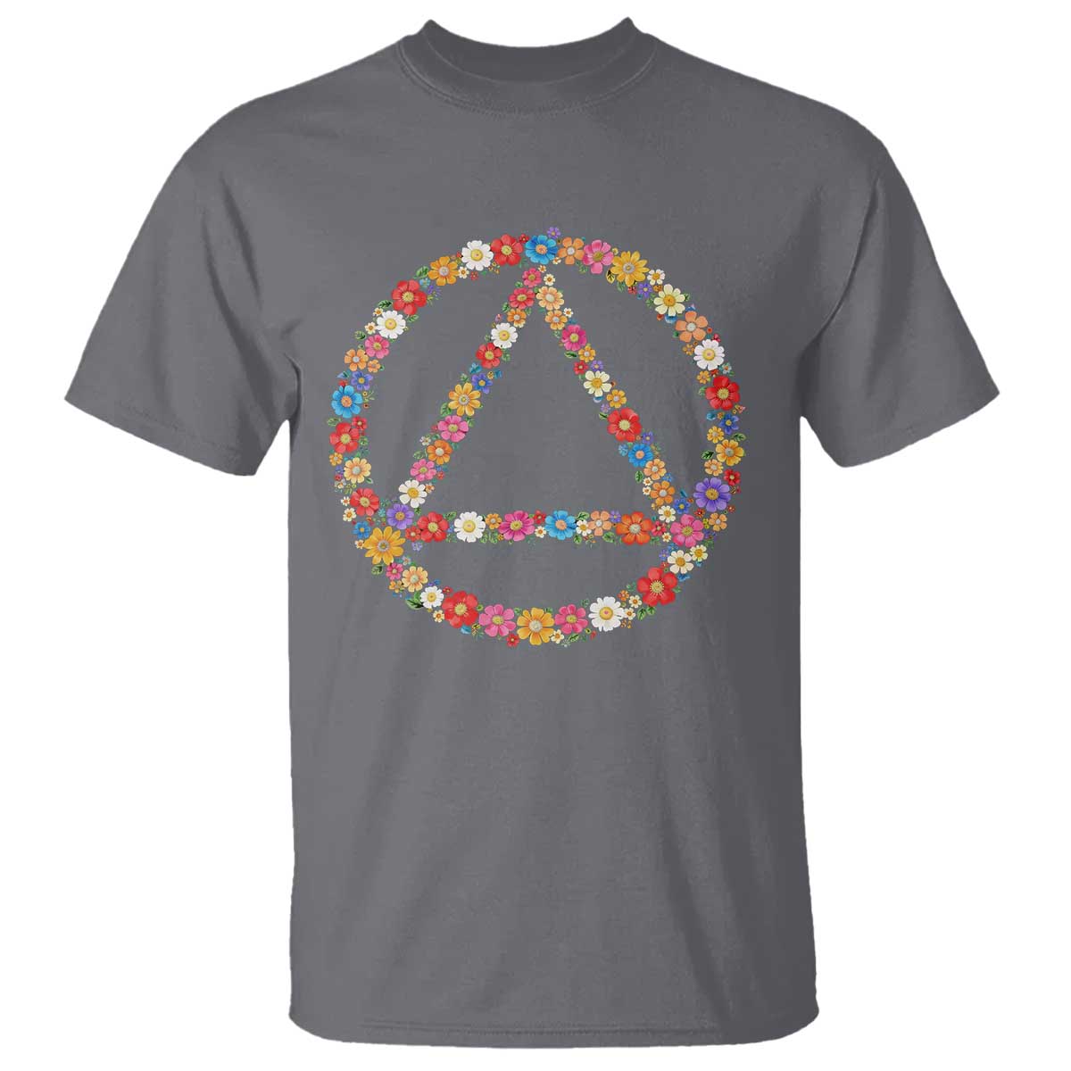 AA Sober Retro Flower Symbol Serenity Recovery T Shirt