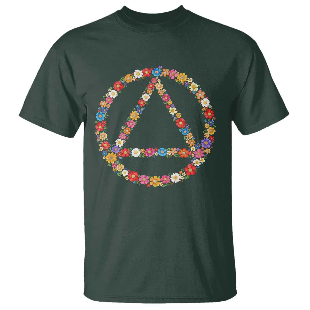 AA Sober Retro Flower Symbol Serenity Recovery T Shirt