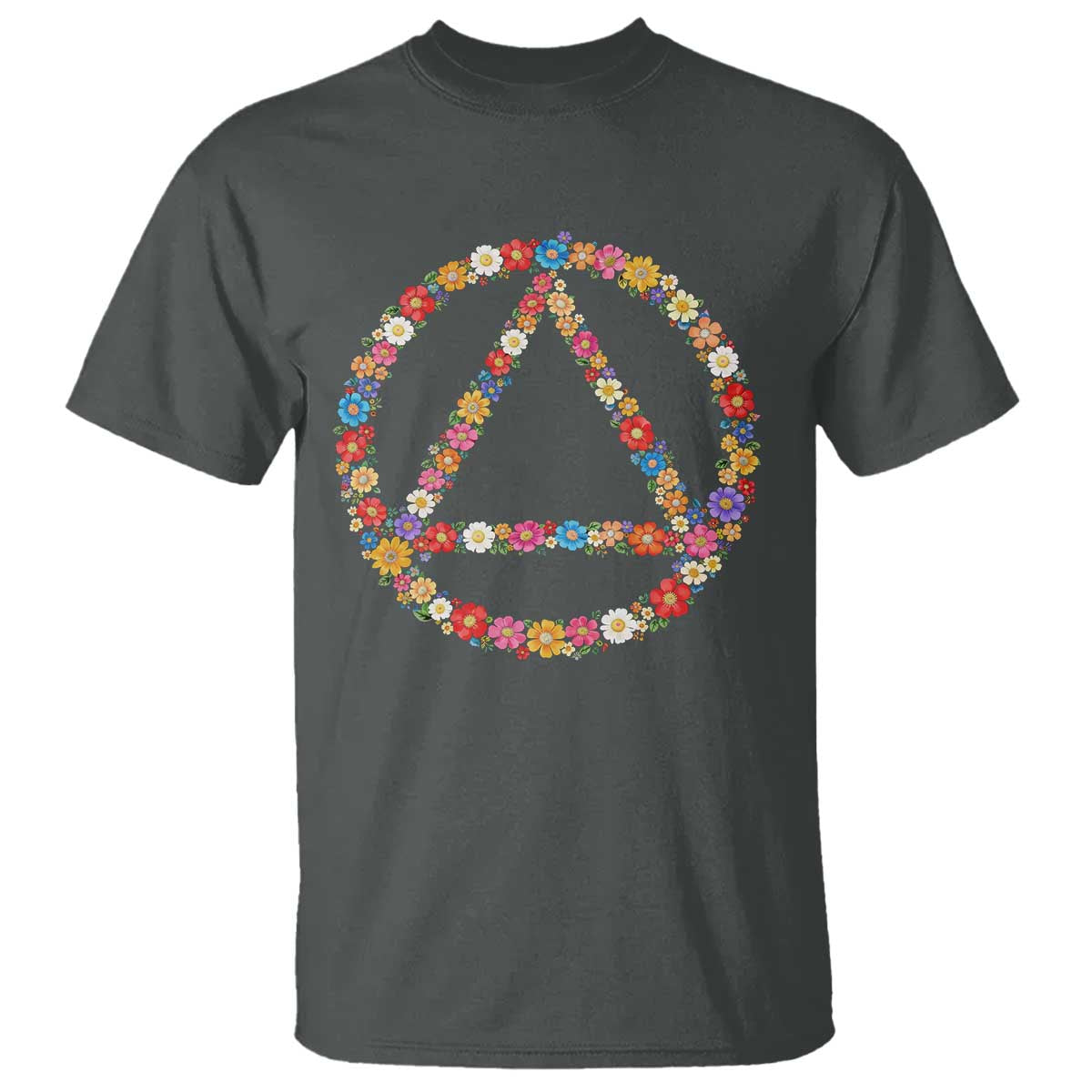 AA Sober Retro Flower Symbol Serenity Recovery T Shirt