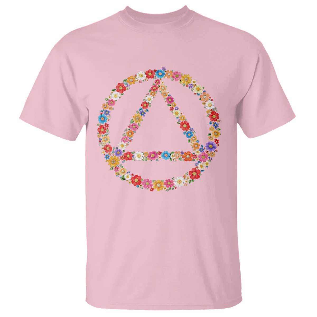 AA Sober Retro Flower Symbol Serenity Recovery T Shirt