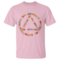 AA Sober Retro Flower Symbol Serenity Recovery T Shirt