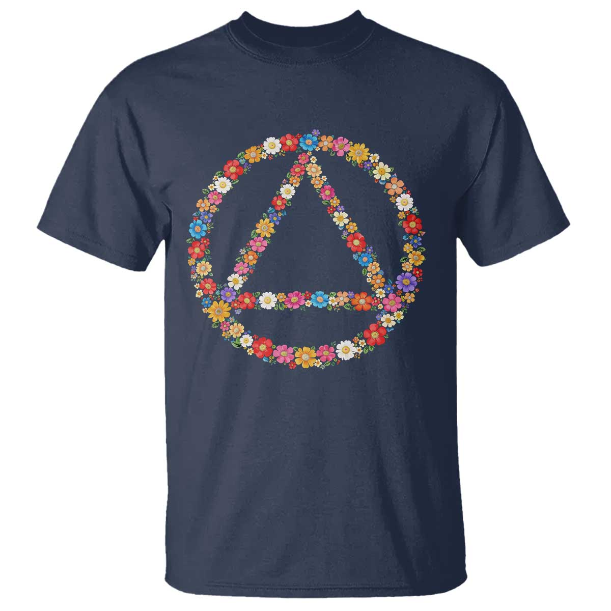 AA Sober Retro Flower Symbol Serenity Recovery T Shirt