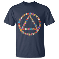 AA Sober Retro Flower Symbol Serenity Recovery T Shirt