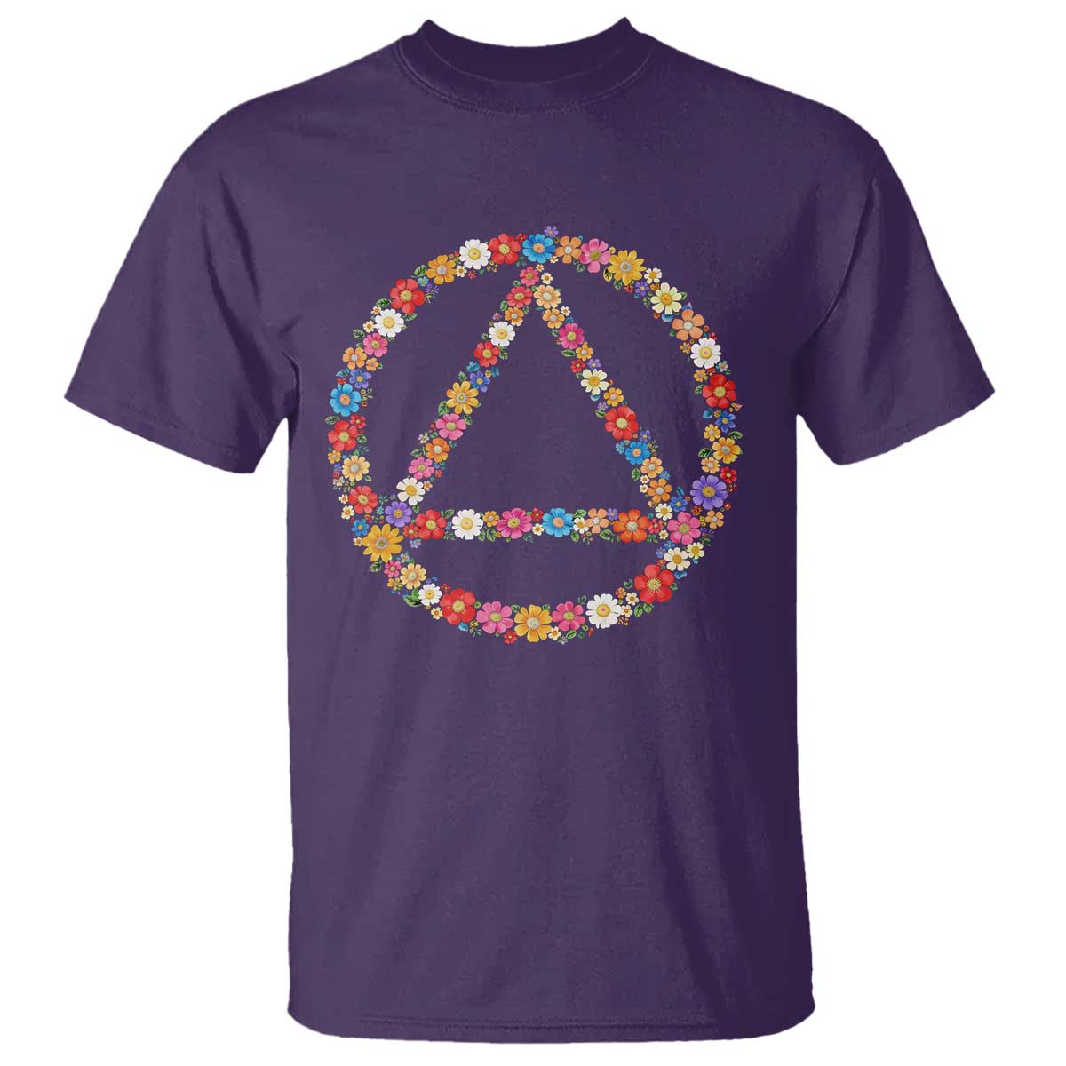 AA Sober Retro Flower Symbol Serenity Recovery T Shirt