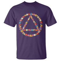 AA Sober Retro Flower Symbol Serenity Recovery T Shirt