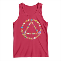 AA Sober Retro Flower Symbol Serenity Recovery Tank Top