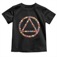 AA Sober Retro Flower Symbol Serenity Recovery Toddler T Shirt