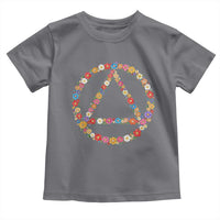 AA Sober Retro Flower Symbol Serenity Recovery Toddler T Shirt