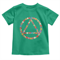 AA Sober Retro Flower Symbol Serenity Recovery Toddler T Shirt