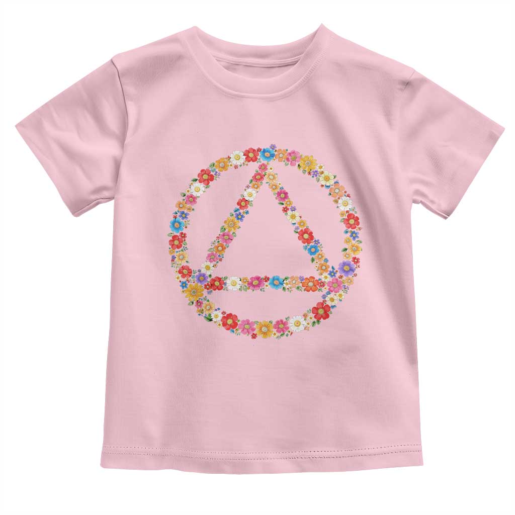 AA Sober Retro Flower Symbol Serenity Recovery Toddler T Shirt
