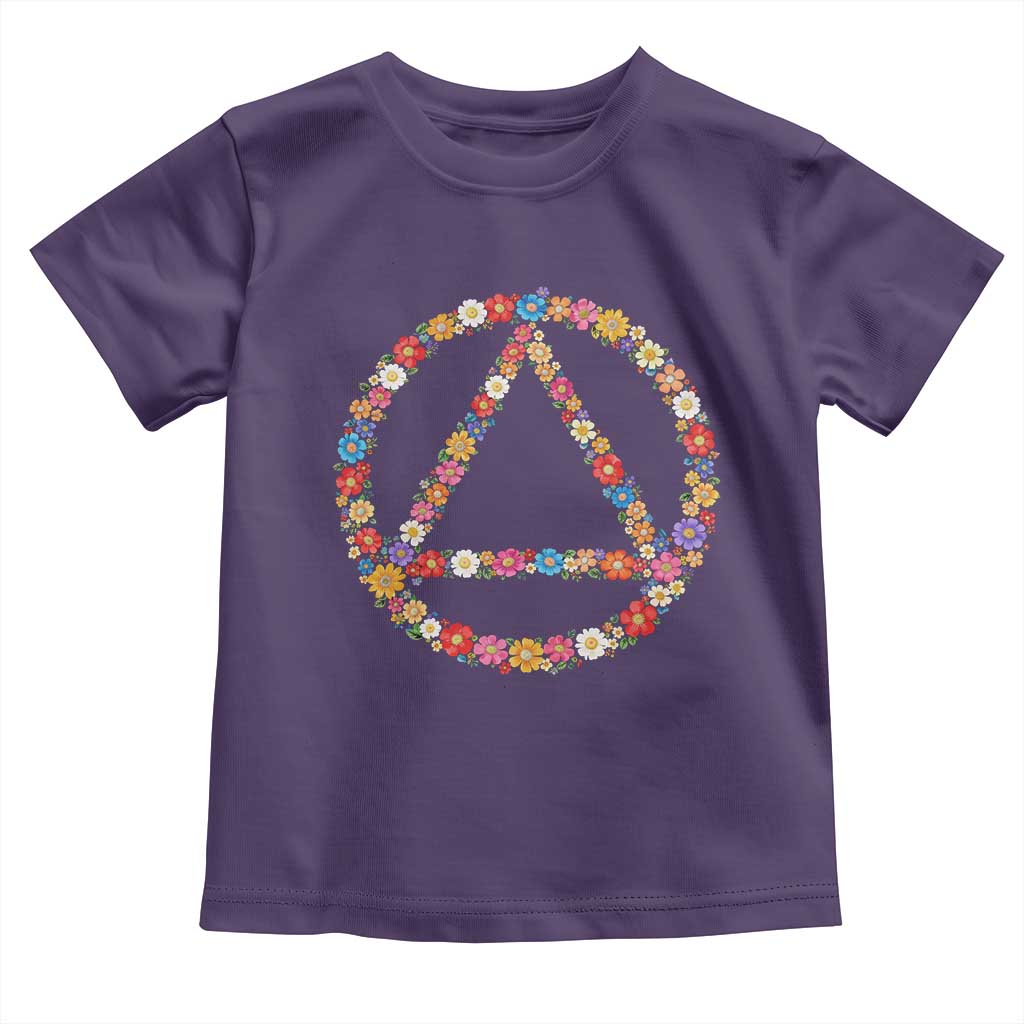 AA Sober Retro Flower Symbol Serenity Recovery Toddler T Shirt
