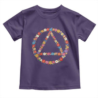 AA Sober Retro Flower Symbol Serenity Recovery Toddler T Shirt