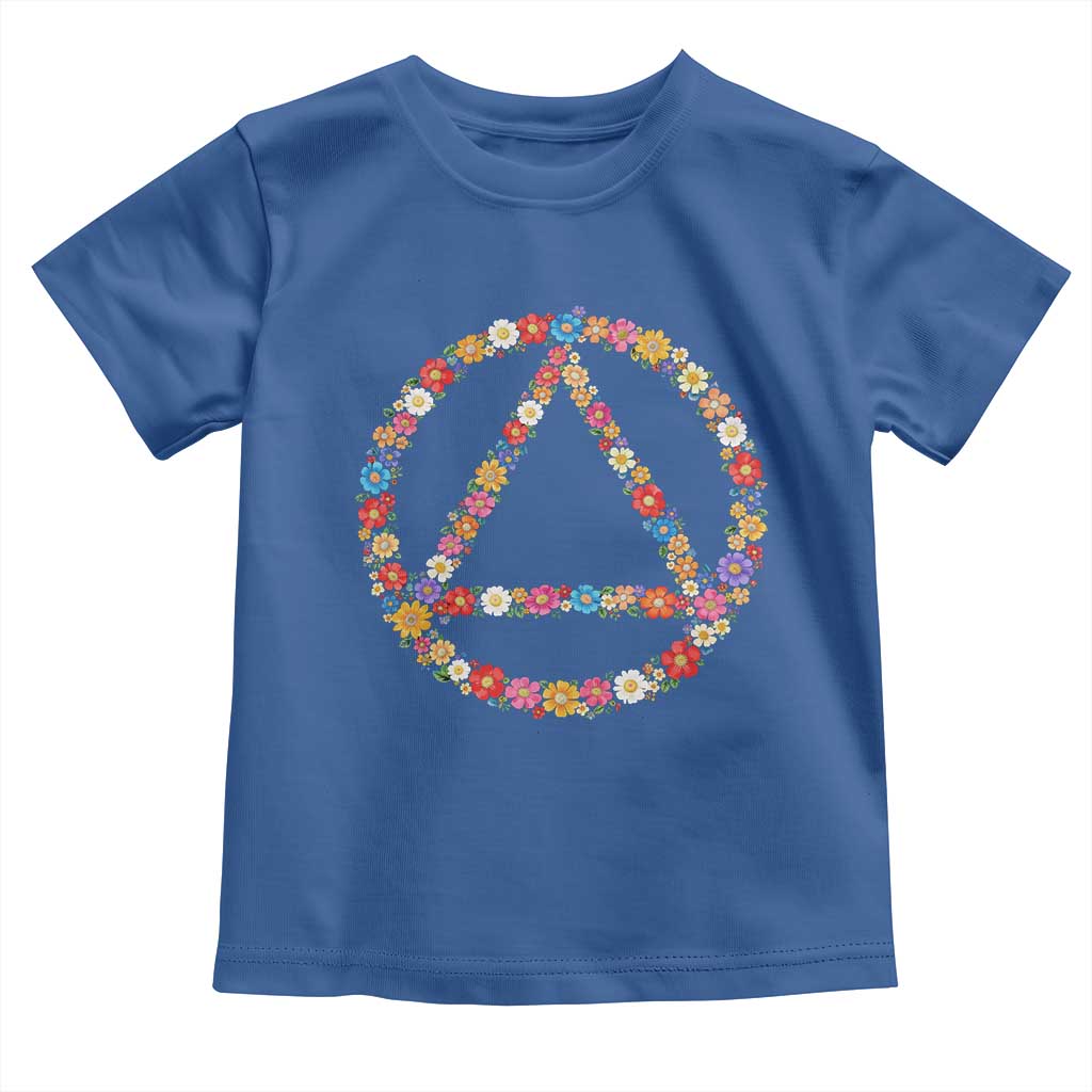 AA Sober Retro Flower Symbol Serenity Recovery Toddler T Shirt