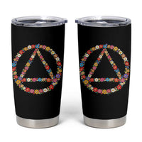AA Sober Retro Flower Symbol Serenity Recovery Tumbler Cup