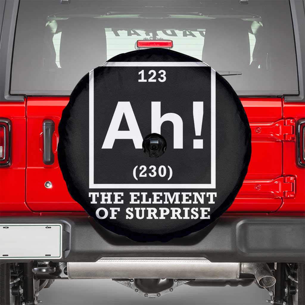 Ah The Element Of Surprise Spare Tire Cover Funny Chemistry Science Pun
