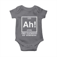 Ah The Element Of Surprise Baby Onesie Funny Chemistry Science Pun