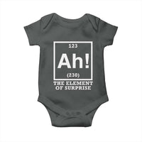 Ah The Element Of Surprise Baby Onesie Funny Chemistry Science Pun