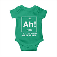 Ah The Element Of Surprise Baby Onesie Funny Chemistry Science Pun