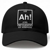 Ah The Element Of Surprise Baseball Cap Funny Chemistry Science Pun