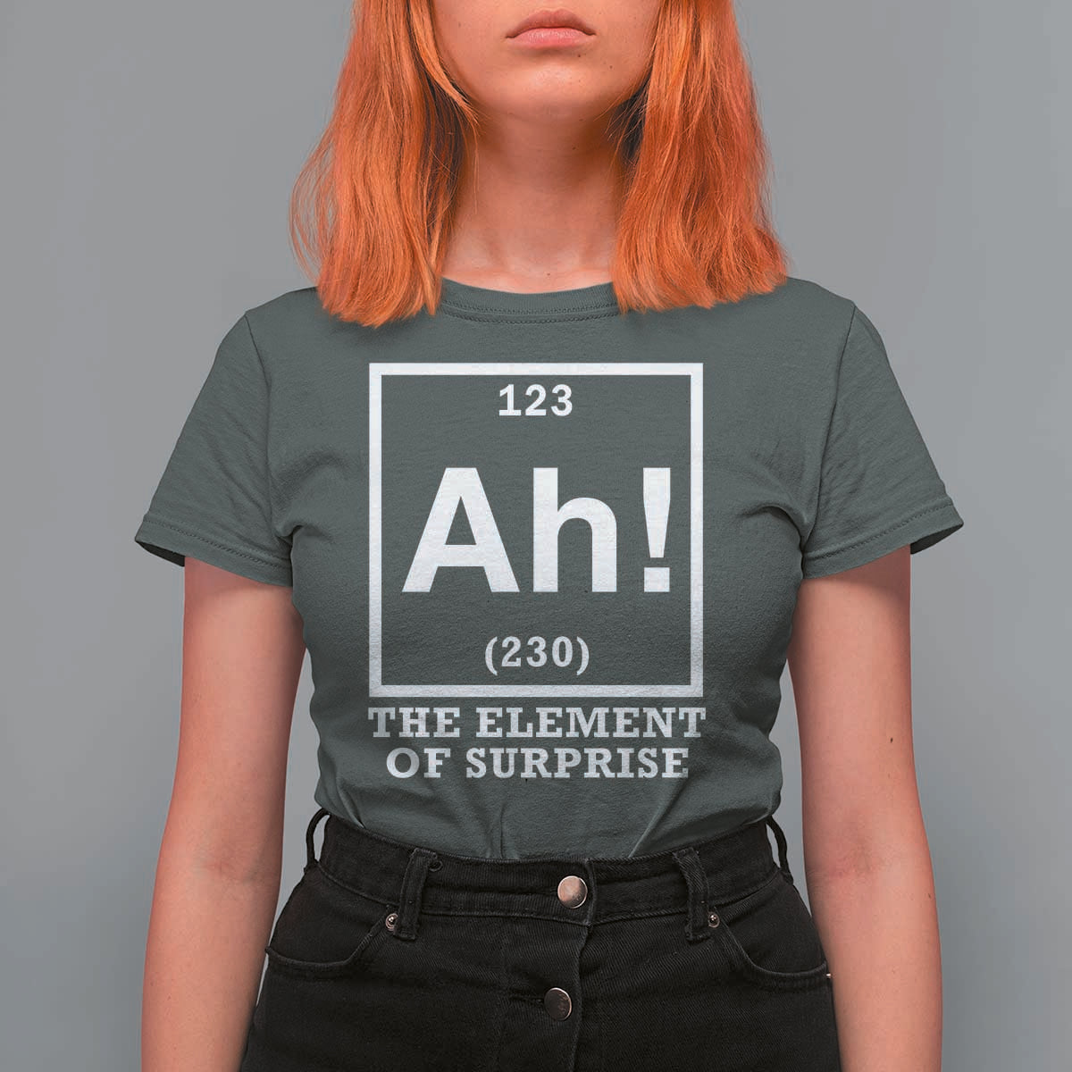 Ah The Element Of Surprise T Shirt For Women Funny Chemistry Science Pun