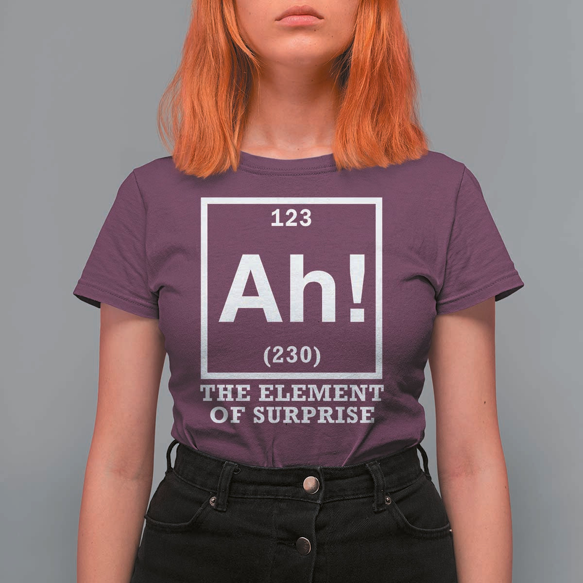 Ah The Element Of Surprise T Shirt For Women Funny Chemistry Science Pun
