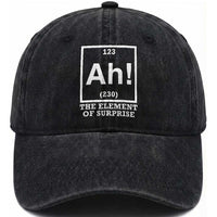 Ah The Element Of Surprise Washed Cotton Baseball Cap Funny Chemistry Science Pun