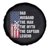 Funny Boat Captain Spare Tire Cover Dad Husband The Man The Myth The Captain Legend