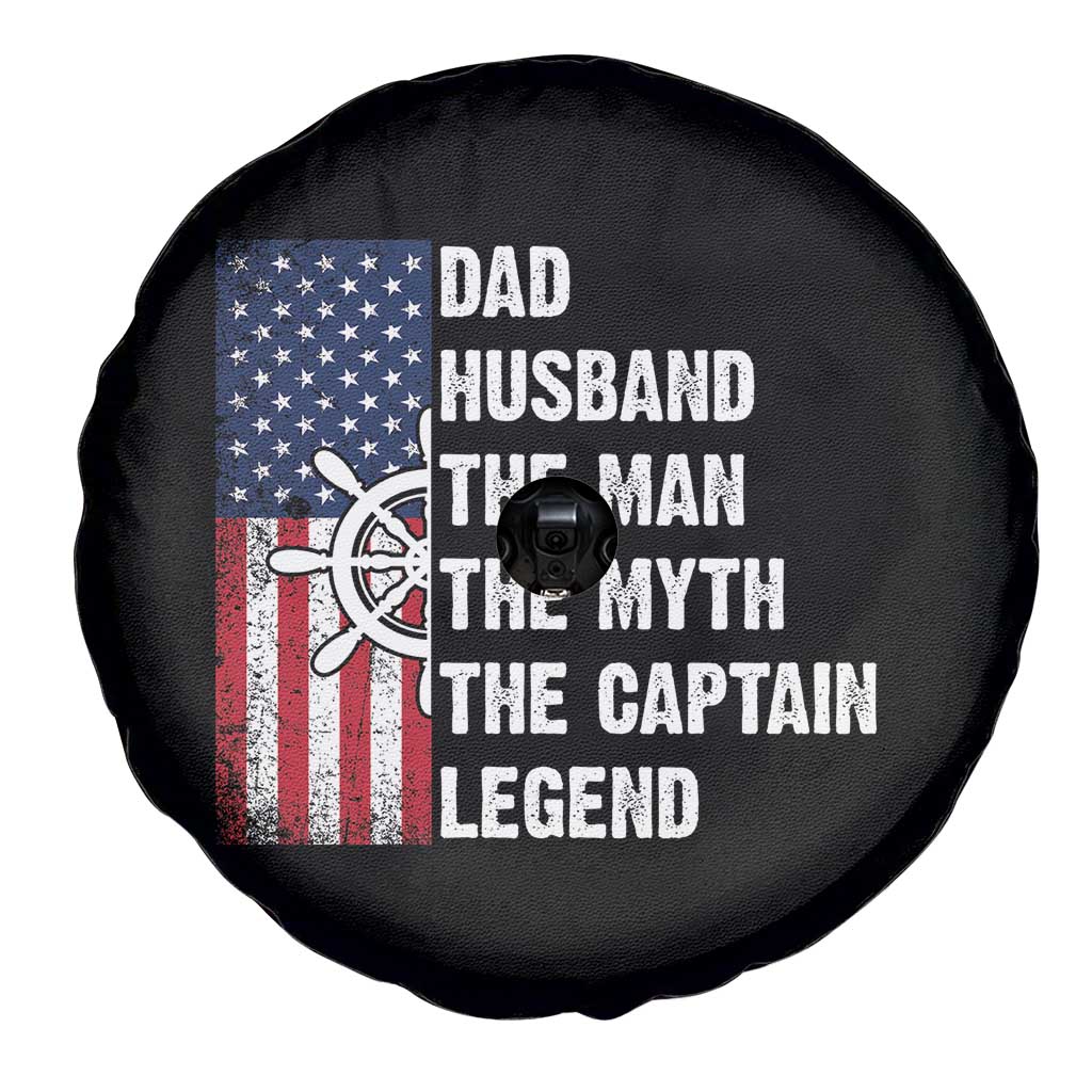 Funny Boat Captain Spare Tire Cover Dad Husband The Man The Myth The Captain Legend