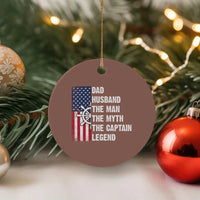 Funny Boat Captain Ceramic Ornament Dad Husband The Man The Myth The Captain Legend - Wonder Print Shop