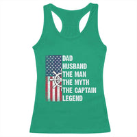 Funny Boat Captain Racerback Tank Top Dad Husband The Man The Myth The Captain Legend