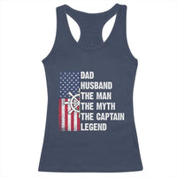Funny Boat Captain Racerback Tank Top Dad Husband The Man The Myth The Captain Legend