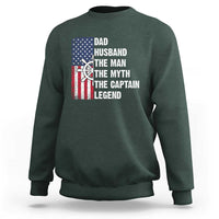 Funny Boat Captain Sweatshirt Dad Husband The Man The Myth The Captain Legend
