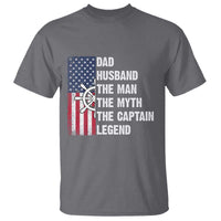 Funny Boat Captain T Shirt Dad Husband The Man The Myth The Captain Legend