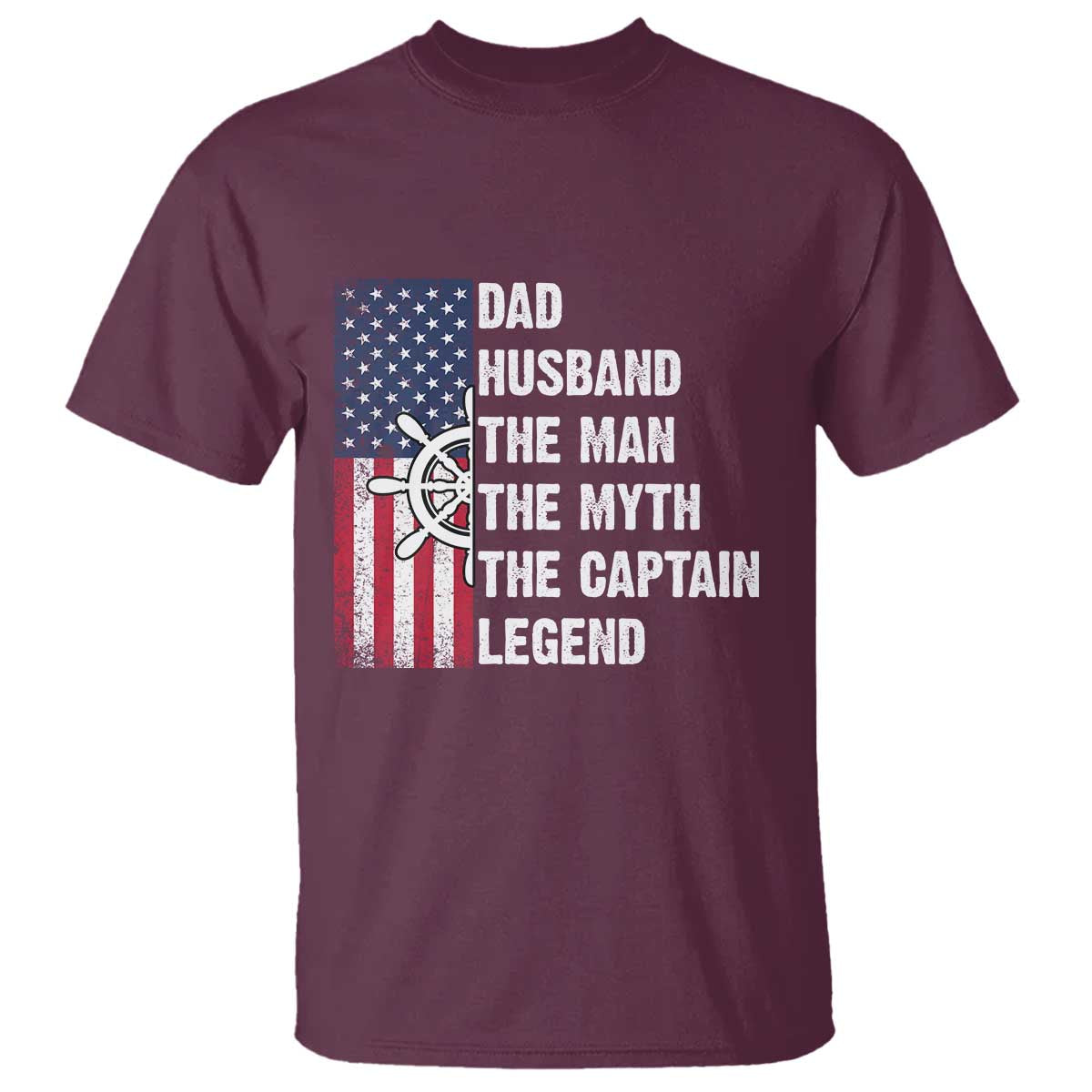 Funny Boat Captain T Shirt Dad Husband The Man The Myth The Captain Legend