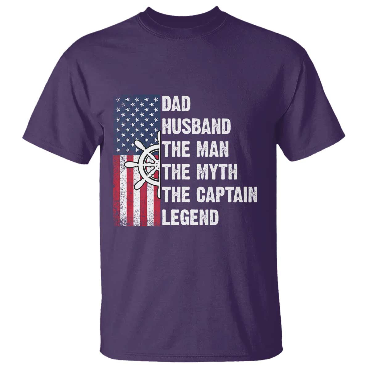 Funny Boat Captain T Shirt Dad Husband The Man The Myth The Captain Legend