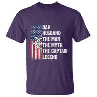 Funny Boat Captain T Shirt Dad Husband The Man The Myth The Captain Legend