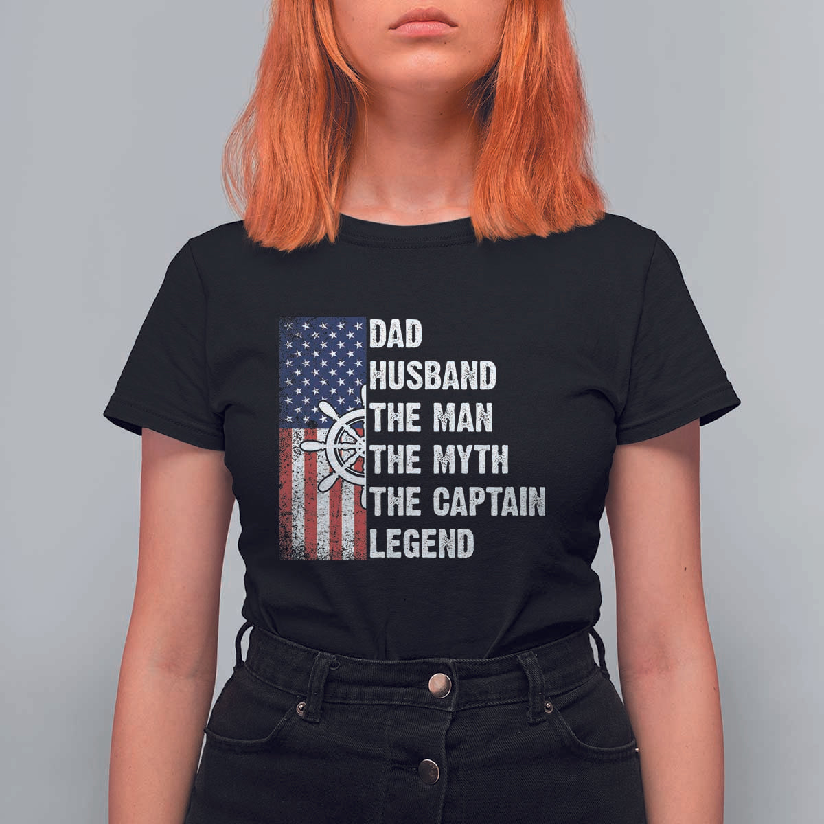 Funny Boat Captain T Shirt For Women Dad Husband The Man The Myth The Captain Legend