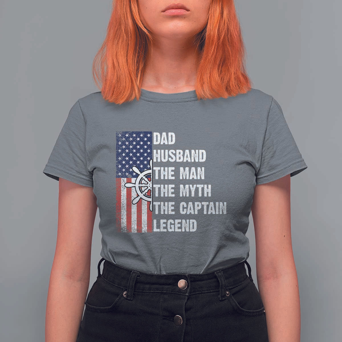 Funny Boat Captain T Shirt For Women Dad Husband The Man The Myth The Captain Legend